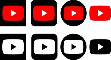 YouTube logo icon design in flat set. editorial vector for apps or web YouTube colorful social media icon isolated on transparent background subscribe play button storing, displaying video logo clipart