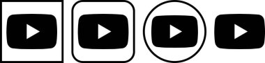 Düz çizgi halinde YouTube logo tasarımı. Uygulamalar ya da web YouTube renkli sosyal medya simgesi için editoryal vektör. Saydam arkaplan abone çalma düğmesi depolama ve video logosu görüntüleme üzerinde izole edilmiş.