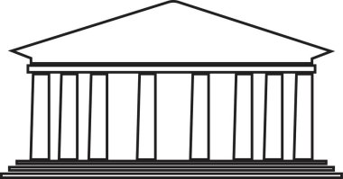 Bank Government Building Constructions ikonu hizada. Şeffaf arkaplanda izole edilmiş. Konut Binası, Banka, Adliye Mimarisi uygulamalar ve web sitesi için işaret vektörü