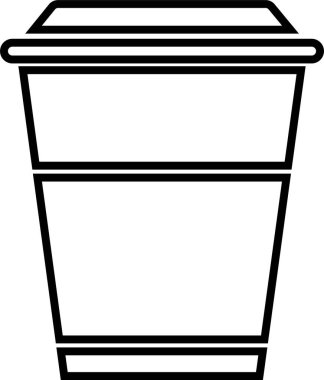 Kahve ve çay ikonu sırada bekliyor. Şeffaf arka planda izole edilmiş bir fincan sıcak kafein soğuk plastik konteynır, içecek, meyve suyu, çay, kakao ve diğerleri. Uygulamalar web sitesi için vektör