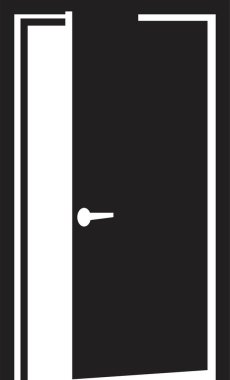 Kapı Simgesi modayı takip ediyor. Şeffaf arkaplanda izole edilmiş. Web siteniz için açık kapı işareti sembolü, logo, uygulamalar, UI. Vektör