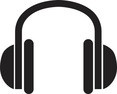 Kulaklık ikonu düz stil. Şeffaf arkaplanda izole edilmiş. Ses aygıtı işi konsepti. Uygulamalar ve web siteleri için müşteri hizmetleri veya müşteri destek kulaklığı veya kulaklık vektörü