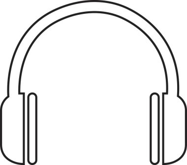 Kulaklık simgesi hizada. Şeffaf arkaplanda izole edilmiş. Ses aygıtı işi konsepti. Uygulamalar ve web siteleri için müşteri hizmetleri veya müşteri destek kulaklığı veya kulaklık vektörü