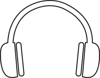 Kulaklık simgesi hizada. Şeffaf arkaplanda izole edilmiş. Ses aygıtı işi konsepti. Uygulamalar ve web siteleri için müşteri hizmetleri veya müşteri destek kulaklığı veya kulaklık vektörü