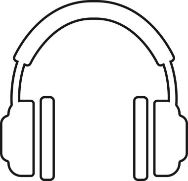 Kulaklık simgesi hizada. Şeffaf arkaplanda izole edilmiş. Ses aygıtı işi konsepti. Uygulamalar ve web siteleri için müşteri hizmetleri veya müşteri destek kulaklığı veya kulaklık vektörü