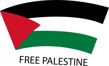 Özgür Filistin bayrağı ikonu. Şeffaf arkaplanda izole edilmiş. Uygulamalar ve web siteleri için Filistin özgürlük bayrağı sembolü vektörü ile ayakta durmak için pankart, t-shirt ve sosyal medya iletisi kullan