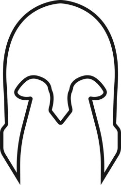 Spartalı miğfer simgesi hizada. Şeffaf arkaplanda izole edilmiş. Yunan gladyatör tasarım unsurları için kullanılan amblemler logo, etiket, işaret, sembol için oluşturulur. Uygulamalar ve web sitesi için vektör