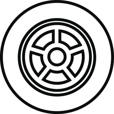 Lastik ikonu moda tarzında. Otomobil, motosiklet aracı veya uygulamalar ve web siteleri için jant işareti vektörlü otomobil lastiği tekerleği için şeffaf arka plan tasarımı üzerinde izole edilmiş