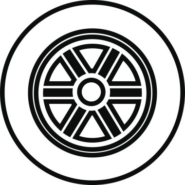 Lastik ikonu moda tarzında. Otomobil, motosiklet aracı veya uygulamalar ve web siteleri için jant işareti vektörlü otomobil lastiği tekerleği için şeffaf arka plan tasarımı üzerinde izole edilmiş