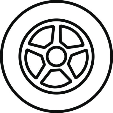 Lastik ikonu moda tarzında. Otomobil, motosiklet aracı veya uygulamalar ve web siteleri için jant işareti vektörlü otomobil lastiği tekerleği için şeffaf arka plan tasarımı üzerinde izole edilmiş