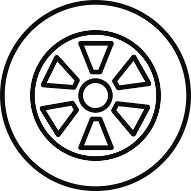 Lastik ikonu moda tarzında. Otomobil, motosiklet aracı veya uygulamalar ve web siteleri için jant işareti vektörlü otomobil lastiği tekerleği için şeffaf arka plan tasarımı üzerinde izole edilmiş