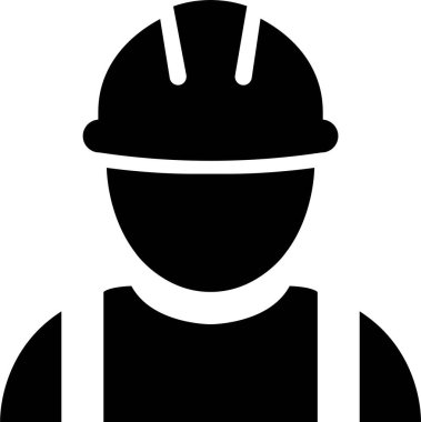 İnşaat işçisi ikonu dairede. Şeffaf arkaplanda izole edilmiş. İnşaat işçisi, inşaat işçisi, mimar ya da miğferi olan mühendis işçisiyle ilgili. uygulamalar ve web sitesi için vektör