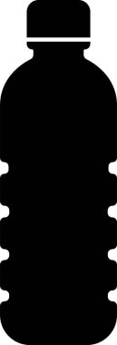 Plastik şişe ikonu düz stil. Şeffaf arkaplanda izole edilmiş. Plastik su şişesi tasarımı. Uygulamalar ve web sitesi için kabın su şişesi işaret vektörü