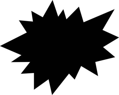 Patlayan baloncuk şeklindeki ikon düzlükte. Şeffaf arkaplanda izole edilmiş. Baloncuklar yıldız patlaması ve boş komik konuşma baloncukları farklı ses efektleri yarım ton gölgeler. uygulamalar için vektör