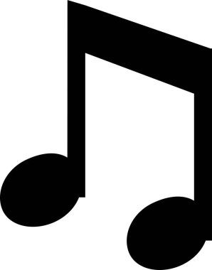 Müzik notaları düz bir şekilde simgeleşir. Müzikal anahtar işareti. Şeffaf arkaplanda izole edilmiş. Siyah müzikal basit sembol elementleri. Uygulamalar ve web sitesi için vektör