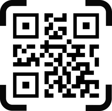 QR kod simgesini düz tara. Dijital tarama kodu. Akıllı telefon için saydam arkaplan QR kod taramasında izole edildi. Ödeme ve telefon için mobil uygulama QR kodu. uygulamalar ve web sitesi için vektör
