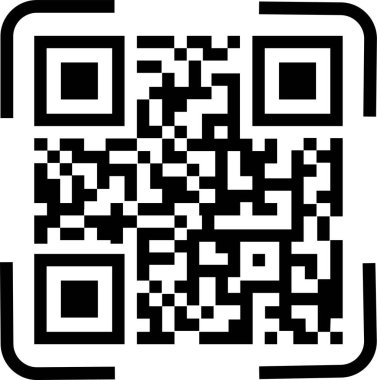 QR kod simgesini düz tara. Dijital tarama kodu. Akıllı telefon için saydam arkaplan QR kod taramasında izole edildi. Ödeme ve telefon için mobil uygulama QR kodu. uygulamalar ve web sitesi için vektör