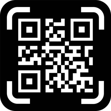 QR kod simgesini düz tara. Dijital tarama kodu. Akıllı telefon için saydam arkaplan QR kod taramasında izole edildi. Ödeme ve telefon için mobil uygulama QR kodu. uygulamalar ve web sitesi için vektör