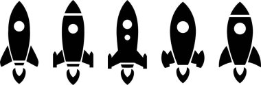Roket fırlatma simgesi, şeffaf arka planda izole edildi. Ateşli Startup Roket gemisi, Uçan Roket simgesi. Uzay yolculuğu. Projeyi başlatma işareti. Yaratıcı fikir sembolü. Uygulamalar için vektör, ağ