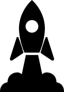 Roket fırlatma ikonu, şeffaf arka planda izole edilmiş. Ateşli Startup Roket gemisi, uçan roket ikonu. Uzay yolculuğu. Projeyi başlatma işareti. Yaratıcı fikir sembolü. Uygulamalar için vektör, ağ
