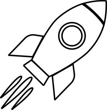 Roket fırlatma simgesi, şeffaf arka planda izole edildi. Ateşli Startup Roket gemisi, Uçan Roket simgesi. Uzay yolculuğu. Projeyi başlatma işareti. Yaratıcı fikir sembolü. Uygulamalar için vektör, ağ
