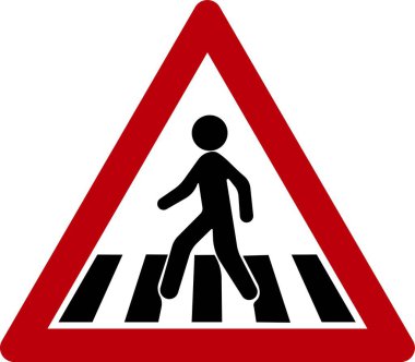 Trafik ışıkları, araba taşımacılığı uygulamalar ve web sitesi için yol sembol vektörü üzerinde yürüyen ve saydam arka planda izole edilmiş bir zebra üzerinde yürüyen bir adam.