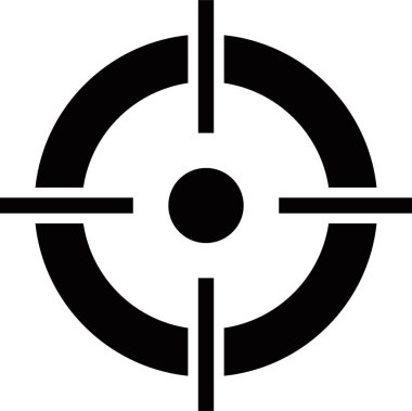 Hedef Simgesi, şeffaf arkaplanda izole edilmiş modada. Tasarım, logo hedefi ve hedef simgeleri hedefleyin. Silah görüşünün sembolü, ortasında ok olan bir amaç. uygulamalar için vektör