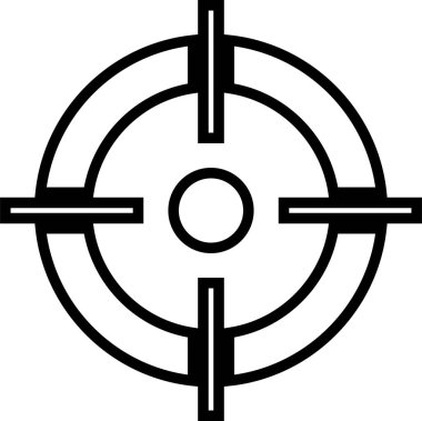 Hedef Simge trend satır biçiminde şeffaf arkaplanda izole edildi. Tasarım, logo hedefi ve hedef simgeleri hedefleyin. Silah görüşünün sembolü, ortasında ok olan bir amaç. uygulamalar için vektör