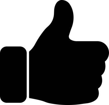 Düz stil olarak başparmak yukarı simgesi. Şeffaf arkaplanda izole edilmiş. iyi için sembol kullanımı, imzalama gibi uygulamalar ve web sitesi için parmak yukarı vektörü.