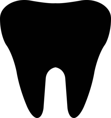 Düz bir diş simgesi. Şeffaf arkaplanda izole edilmiş. İnsan dişi silueti, diş sağlığı kliniği sigorta sembolü. Uygulamalar için dişçi logotip şablon vektörü, ağ