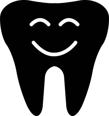 Düz bir diş simgesi. Şeffaf arkaplanda izole edilmiş. İnsan dişi silueti, diş sağlığı kliniği sigorta sembolü. Uygulamalar için dişçi logotip şablon vektörü, ağ