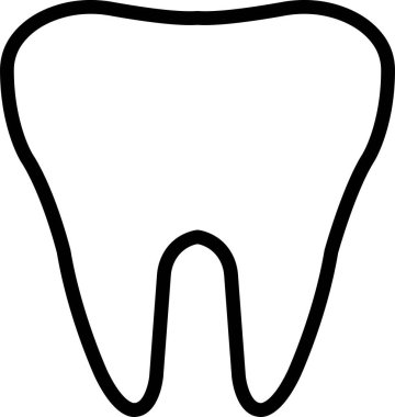 Diş simgesi hizada. Şeffaf arkaplanda izole edilmiş. İnsan dişi silueti, diş sağlığı kliniği sigorta sembolü. Uygulamalar için dişçi logotip şablon vektörü, ağ