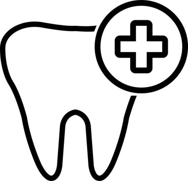 Diş simgesi hizada. Şeffaf arkaplanda izole edilmiş. İnsan dişi silueti, diş sağlığı kliniği sigorta sembolü. Uygulamalar için dişçi logotip şablon vektörü, ağ