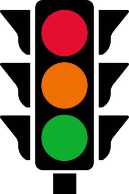 Trafik ışığı arayüzü simgesi düz. uygulamalar ve web sitesi için vektör ışık ve uyarı ışığı ile trafik kontrolü veya trafik ışıkları için şeffaf arkaplan sembolü kullanımında izole