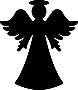 Düz stil kanatlı melekler. Şeffaf arkaplanda izole edilmiş. Yayılmış, Noel meleği ikonu kutsal melek işareti mobil konsept ve web sitesi tasarımı için. Sembol, grafik logo Vektörü