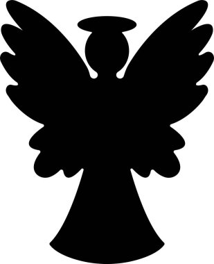 Düz stil kanatlı melekler. Şeffaf arkaplanda izole edilmiş. Yayılmış, Noel meleği ikonu kutsal melek işareti mobil konsept ve web sitesi tasarımı için. Sembol, grafik logo Vektörü