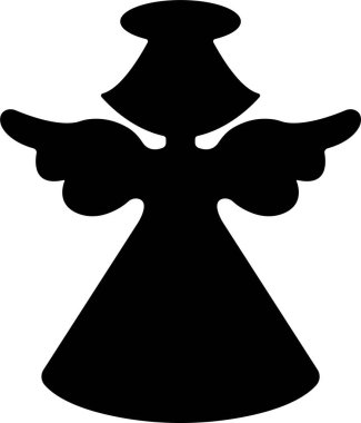 Düz stil kanatlı melekler. Şeffaf arkaplanda izole edilmiş. Yayılmış, Noel meleği ikonu kutsal melek işareti mobil konsept ve web sitesi tasarımı için. Sembol, grafik logo Vektörü