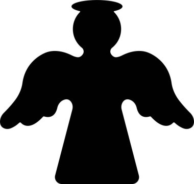 Düz stil kanatlı melekler. Şeffaf arkaplanda izole edilmiş. Yayılmış, Noel meleği ikonu kutsal melek işareti mobil konsept ve web sitesi tasarımı için. Sembol, grafik logo Vektörü