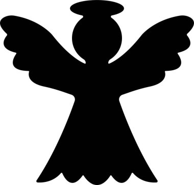 Düz stil kanatlı melekler. Şeffaf arkaplanda izole edilmiş. Yayılmış, Noel meleği ikonu kutsal melek işareti mobil konsept ve web sitesi tasarımı için. Sembol, grafik logo Vektörü