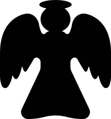 Düz stil kanatlı melekler. Şeffaf arkaplanda izole edilmiş. Yayılmış, Noel meleği ikonu kutsal melek işareti mobil konsept ve web sitesi tasarımı için. Sembol, grafik logo Vektörü