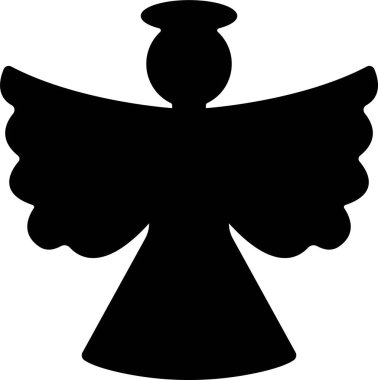 Düz stil kanatlı melekler. Şeffaf arkaplanda izole edilmiş. Yayılmış, Noel meleği ikonu kutsal melek işareti mobil konsept ve web sitesi tasarımı için. Sembol, grafik logo Vektörü