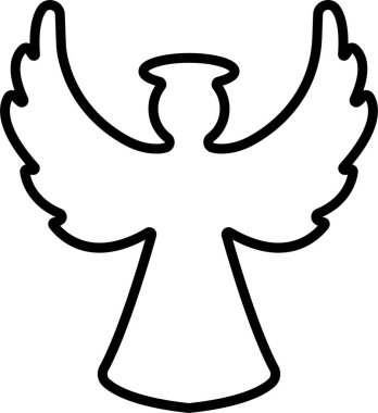 Kuyruk şeklinde kanat simgesi olan melekler. Şeffaf arkaplanda izole edilmiş. Yayılmış, Noel meleği ikonu kutsal melek işareti mobil konsept ve web sitesi tasarımı için. Sembol, grafik logo Vektörü