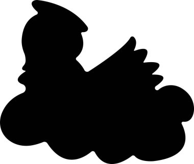 Düz stil kanatlı melekler. Şeffaf arkaplanda izole edilmiş. Yayılmış, Noel meleği ikonu kutsal melek işareti mobil konsept ve web sitesi tasarımı için. Sembol, grafik logo Vektörü