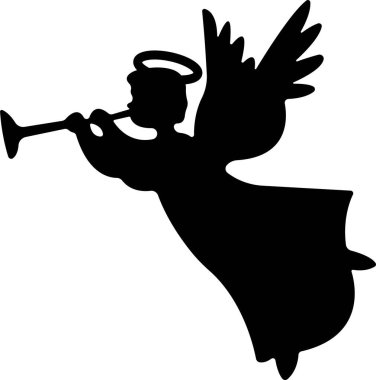 Düz stil kanatlı melekler. Şeffaf arkaplanda izole edilmiş. Yayılmış, Noel meleği ikonu kutsal melek işareti mobil konsept ve web sitesi tasarımı için. Sembol, grafik logo Vektörü