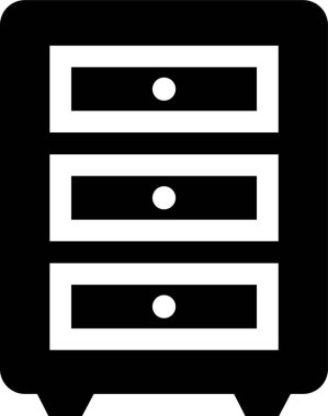 Kostüm dolabı ikonu dairede. Farklı şeyler için kişisel soyunma odası deposu olan şeffaf arkaplan düğmesinde uygulamalar için ahşap mobilya tasarım vektörünü imzalayın