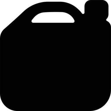 Jerrycan, şeffaf arkaplanda izole edilmiş düz stil piktogram ikonu. Benzin, benzin, yakıt ya da yağ kutusu sembolü. uygulamalar için siyah dizel plastik boş su kabı vektörü, web sitesi