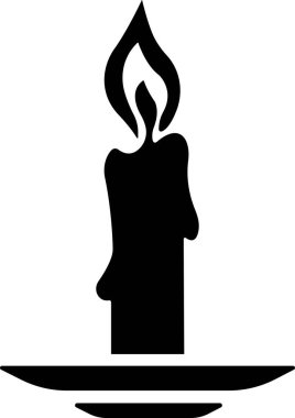 Candle in holder simgesi düz stil. Şeffaf arka planda izole edilmiş Paskalya sezonunun gelenek ve sembolü şamdanlarda mum yakarak uygulamalar ve internet için alev vektörü yakmaktır.