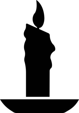 Candle in holder simgesi düz stil. Şeffaf arka planda izole edilmiş Paskalya sezonunun gelenek ve sembolü şamdanlarda mum yakarak uygulamalar ve internet için alev vektörü yakmaktır.