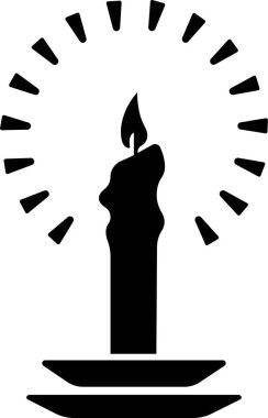 Candle in holder simgesi düz stil. Şeffaf arka planda izole edilmiş Paskalya sezonunun gelenek ve sembolü şamdanlarda mum yakarak uygulamalar ve internet için alev vektörü yakmaktır.