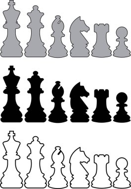 Satranç ikonu düz çizgi halinde. Şeffaf arkaplan satranç taşında izole edildi, Şah Mat. Piyon, At, Vezir, Fil, At, Kale, Strateji Spor Aktivitesi Akıllı masa oyunu unsurları vektör uygulamaları